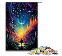 Puzzle per adulti da 1000 pezzi motivo psichedelico colorato Camminando tra le stelle modello da assemblare aiuta il cervello a esercitare giocattoli avvincenti per coltivare la pazienza 75x50 cm.
