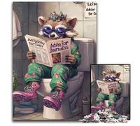 Puzzle per adulti da 1000 pezzi, motivo: "Raccoon Go Toilet", per adolescenti e famiglie, gioco rompicapo fai da te, regalo, 50x75CM/19,68x29,52 pollici.
