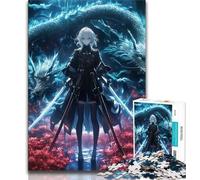 Puzzle per adulti da 1000 pezzi, motivo: ragazza anime drago, aiuta il cervello a esercitare giocattoli avvincenti per coltivare la pazienza, decorazione perfetta (38x26cm)