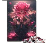 Puzzle per adulti da 1000 pezzi, motivo: ragazza con rose, giocattoli educativi e regali unici per bambini dai 14 anni in su dimensioni 50x75cm