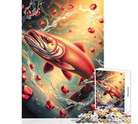 Puzzle per adulti da 1000 pezzi,motivo: salmone rubino,decorazione per la casa,giocattoli,regalo per compleanni,gioco impossibile,migliora l'amore tra coppie,dimensioni: 38x52cm