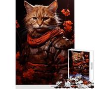 Puzzle per adulti da 1000 pezzi motivo Samurai gatto arancione decorazione per la casa giocattoli regalo per compleanni giochi per famiglie per migliorare l'amore tra coppie dimensioni 38x26cm