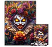 Puzzle per adulti da 1000 pezzi, motivo scheletro di pagliaccio, design intricato per adolescenti, decorazioni fai da te e divertimento che stimola il cervello, 26x38cm