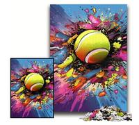 Puzzle per adulti da 1000 pezzi, motivo tennis colorato, in legno, 50x75cm. Regalo perfetto per genitori, amanti e amici - dai 14 anni in su.