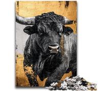 Puzzle per adulti da 1000 pezzi, motivo: Toro nero e oro, giocattoli educativi per imparare, attività divertenti da fare a casa, regalo di compleanno, regali di viaggio, 26x38cm