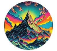 Puzzle per adulti da 1000 pezzi, motivo: Valle psichedelica, puzzle rotondi da 1000 pezzi, idea regalo per compleanno, gioco rompicapo impegnativo (67,5x67,5cm)