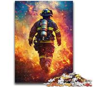 Puzzle per adulti da 1000 pezzi, motivo: Vigile del fuoco, aiuta il cervello a esercitare, giocattoli avvincenti per coltivare la pazienza, collezione di artisti, belle arti, 50x75cm