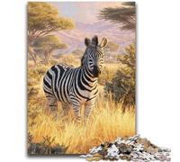 Puzzle per adulti da 1000 pezzi, motivo: zebra della prateria, divertimento per tutta la famiglia, ideale come regalo per tutta la famiglia dai 14 anni in su, dimensioni: 26x38cm