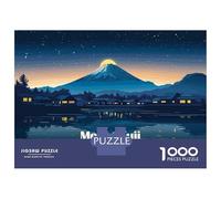 Puzzle Per Adulti Da 1000 Pezzi Mount Fuji at Night Puzzle Per Adolescenti Giocattoli Fai Da Te Un'opera D'arte Offerta Come Regalo Per Tutta La Famiglia 38x26cm/1000pcs