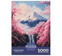 Puzzle Per Adulti Da 1000 Pezzi Mountain Fuji Waterfall Sakura Puzzle Per Adolescenti Giochi Divertenti Analisi E Logica Difficile E Sfida 38x26cm/1000pcs