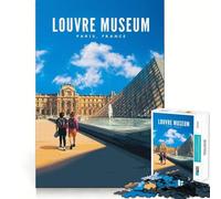 Puzzle per adulti da 1000 pezzi,Museo del Louvre,Parigi,con bordi ben definiti,gioco stimolante per la mente,ideale per momenti di relax e come regalo di Natale (38x26cm)