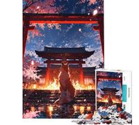 Puzzle per adulti da 1000 pezzi Mystic Kitsune Gateway puzzle per adolescenti gioco per famiglie divertente e spiritoso regalo di compleanno e unico (dimensioni 38x52cm)