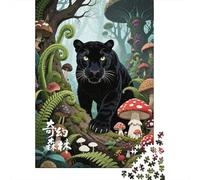 Puzzle Per Adulti Da 1000 Pezzi Mystical Forest with Black Panther Puzzle Per Adulti Giochi Rilassanti Vacanza A Casa Passatempo Regali Unici Per Compleanno E Natale 38x26cm/1000pcs