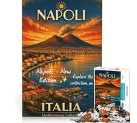 Puzzle per adulti da 1000 pezzi Napoli Vintage | 38x26cm Decorazione della casa Difficile e sfida Giochi impegnativi Regali