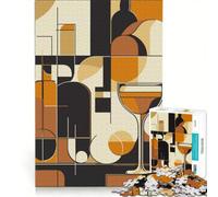 Puzzle per adulti da 1000 pezzi, natura morta astratta con bicchieri di vino, gioco educativo, per divertimento in famiglia, ideale come regalo per tutta la famiglia 50x75cm