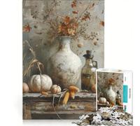 Puzzle per adulti da 1000 pezzi, natura morta autunnale, gioco pratico, rilassante e stimolante per la mente, adatto come decorazione da scrivania, 50x75cm