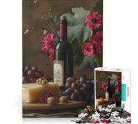 Puzzle per adulti da 1000 pezzi: Natura morta con formaggio gioco rompicapo interazione genitore-figlio rafforza l'amore tra le coppie 50x75cm