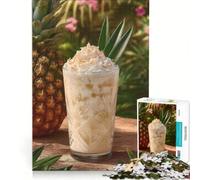 Puzzle per adulti da 1000 pezzi natura morta tropicale con ananas e bevanda al cocco gioco pratico analisi e logica regalo per amici e familiari 38x52cm