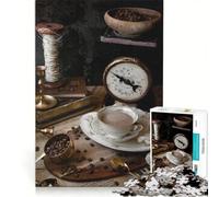 Puzzle per adulti da 1000 pezzi natura morta vintage con caffè gioco educativo regalo di compleanno adatto per la decorazione della scrivania 50x75cm
