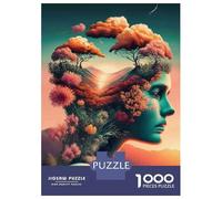 Puzzle Per Adulti Da 1000 Pezzi Nature's Harmony A Woman's Profile with Flowers And Trees Puzzle Per Adulti Giochi Per Famiglie Analisi E Logica Come Regali Per Tutta La Famiglia 38x26cm/1000pcs