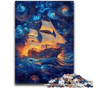 Puzzle per adulti da 1000 pezzi, nave pirata, aiuta il cervello a esercitare i giocattoli avvincenti per coltivare la pazienza, decorazione perfetta, 50x75cm