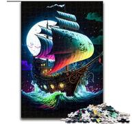 Puzzle per adulti da 1000 pezzi, nave pirata colorata, aiuta il cervello a esercitare i giocattoli avvincenti per coltivare la pazienza, decorazione perfetta (dimensioni 50x75cm)