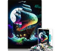 Puzzle per adulti da 1000 pezzi, nave pirata, puzzle colorati per adolescenti, gioco stimolante, ideale come regalo per tutta la famiglia (dimensioni 38x26cm)