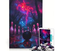 Puzzle per adulti da 1000 pezzi Neon Bowling Storm gioco pratico difficile e stimolante ideale come regalo per tutta la famiglia 38x52cm