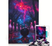 Puzzle per adulti da 1000 pezzi Neon Bowling Storm gioco pratico difficile e stimolante ideale come regalo per tutta la famiglia 38x26cm