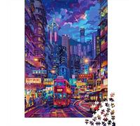 Puzzle Per Adulti Da 1000 Pezzi Neon Cityscape Vibrant Night Scene Puzzle Giochi Rilassanti Difficile Impegnativo Da Completare 70x50cm/1000pcs
