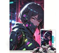 Puzzle per adulti da 1000 pezzi Neon Cyber Assassin gioco impossibile migliora la memoria con pezzi di forma casuale completamente ad incastro 38x26cm