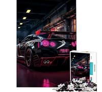 Puzzle per adulti da 1000 pezzi Neon Garage Nissan GTR R Giocattolo Gioco intellettuale Giochi educativi ma divertenti e spiritosi Regalo per compleanni (Dimensioni 75x50cm)