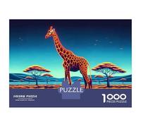 Puzzle Per Adulti Da 1000 Pezzi Neon Giraffe Sunset Landscape Puzzle Giochi Rilassanti Decorazione Perfetta Regali Unici Per Compleanno E Natale 70x50cm/1000pcs