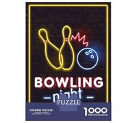 Puzzle Per Adulti Da 1000 Pezzi Neon Light Bowling Night Puzzle Per Adulti Gioco Pratico Decorazione Da Parete Per Compleanno, Natale 52x38cm/1000pcs