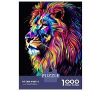 Puzzle Per Adulti Da 1000 Pezzi Neon Lion Illustration Puzzle Giochi Rilassanti Difficile Impegnativo Da Completare 38x26cm/1000pcs