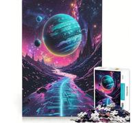 Puzzle per adulti da 1000 pezzi Neon Road Alien World gioco rilassante ideale per passare il tempo durante le vacanze un regalo perfetto per gli appassionati di videogiochi 38x52cm