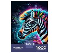 Puzzle Per Adulti Da 1000 Pezzi Neon Zebra Art Print Puzzle Per Adulti Giochi Per Famiglie Ma Divertenti E Spiritosi Regali Di Natale E Compleanno 38x26cm/1000pcs