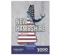 Puzzle Per Adulti Da 1000 Pezzi New Hampshire Map USA Puzzle Per Adulti Giochi Rilassanti Sfida Difficile Attività Divertenti A Casa 38x26cm/1000pcs