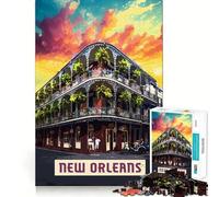 Puzzle per adulti da 1000 pezzi,New Orleans,taglio liscio,arte,gioco creativo per la mente,svago,divertimento,regalo di Natale rilassante (50x75cm)