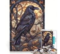 Puzzle per adulti da 1000 pezzi, Nido del corvo, vetrata artistica, gioco rilassante, interazione genitore-figlio, collezione d'artista, belle arti 50x75cm