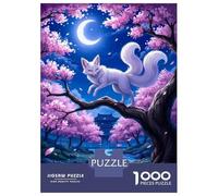 Puzzle Per Adulti Da 1000 Pezzi Nine-tailed Fox in Blossom Puzzle Giochi Rilassanti Difficile Impegnativo Da Completare 70x50cm/1000pcs