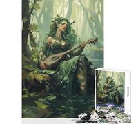 Puzzle per adulti da 1000 pezzi ninfa della foresta che suona il liuto giocattolo decorazione da parete regalo per compleanni gioco educativo con pezzi completamente interconnessi di forma casuale