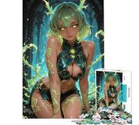 Puzzle per adulti da 1000 pezzi Ninfa della foresta dai capelli verdi Divertimento a casa attività che migliorano la memoria giocattolo decorativo per la casa adatto a partire dai 14 anni (50x75cm)