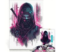 Puzzle per adulti da 1000 pezzi, ninja cyberpunk con spada, gioco educativo, per divertimento in famiglia, collezione d'artista, belle arti 50x75cm