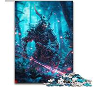Puzzle per adulti da 1000 pezzi, Ninja giapponese al neon, analisi e logica con pezzi completamente interconnessi di forma casuale, per bambini dai 14 anni in su (dimensioni 50x75cm)