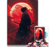 Puzzle per adulti da 1000 pezzi Ninja sotto la luna di sangue, aiuta il cervello a esercitare giocattoli avvincenti per coltivare la pazienza, decorazione perfetta (75x50cm)