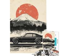 Puzzle per adulti da 1000 pezzi Nissan Skyline e Monte Fuji per compleanno Natale decorazione per la casa gioco per famiglie dai 14 anni in su 50x75cm