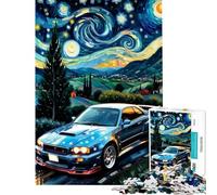 Puzzle per adulti da 1000 pezzi Nissan Skyline R GT-R Notte stellata per compleanno Natale Gioco di taglio di precisione e pratico per maggiori di 14 anni (38x26cm)