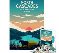 Puzzle per adulti da 1000 pezzi North Cascades National Park sfida di intelligenza e sviluppo cerebrale giocattoli divertenti e antistress regali per donne e uomini (dimensioni 38x52cm)
