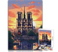Puzzle per adulti da 1000 pezzi Notre Dame Pixel Art, gioco intellettuale, sfida difficile, idee regalo, dimensioni 50x75cm